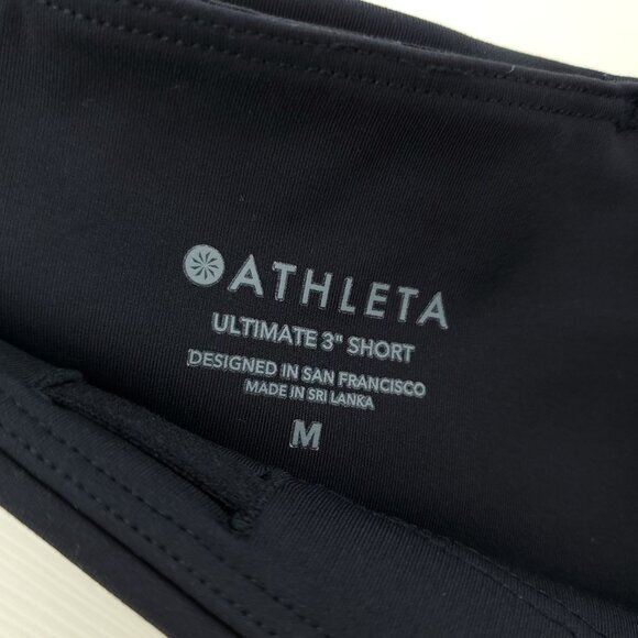 Athleta Ultimate 3" Shorts High Rise Fitted Mini Length M Black - Picture 4 of 16